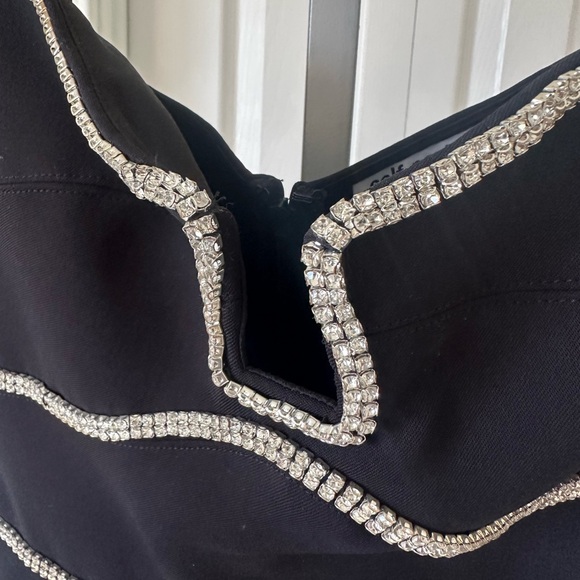 SELF PORTRAIT BLACK CREPE DIAMANTE
DETAIL MINI DRESS - Picture 11 of 13